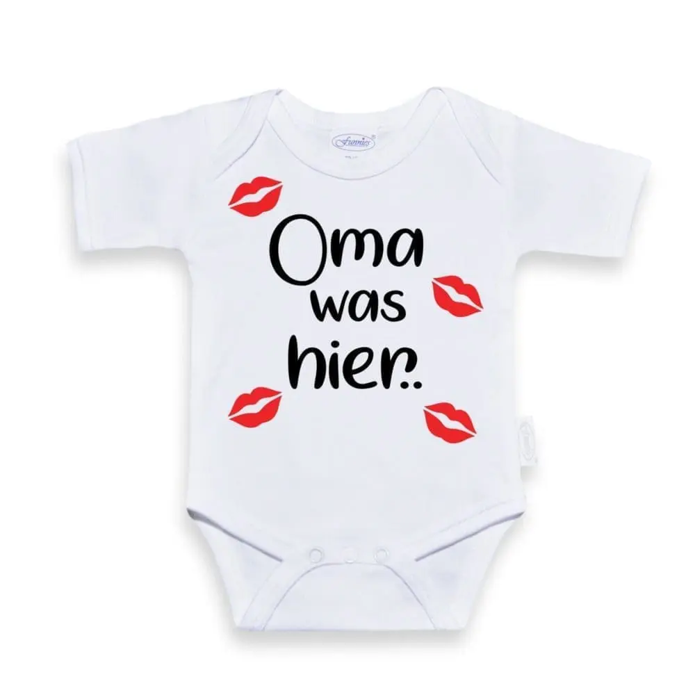 romperomawashierwit Romper " Oma was hier.." - Afbeelding 1