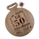 Ronde houten hapjesplank Abraham of Sarah