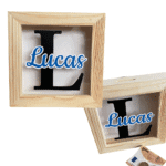 Houten spaarpot met naam - Afbeelding 2